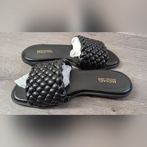 Michael Kors Black Deanna Braid Slide